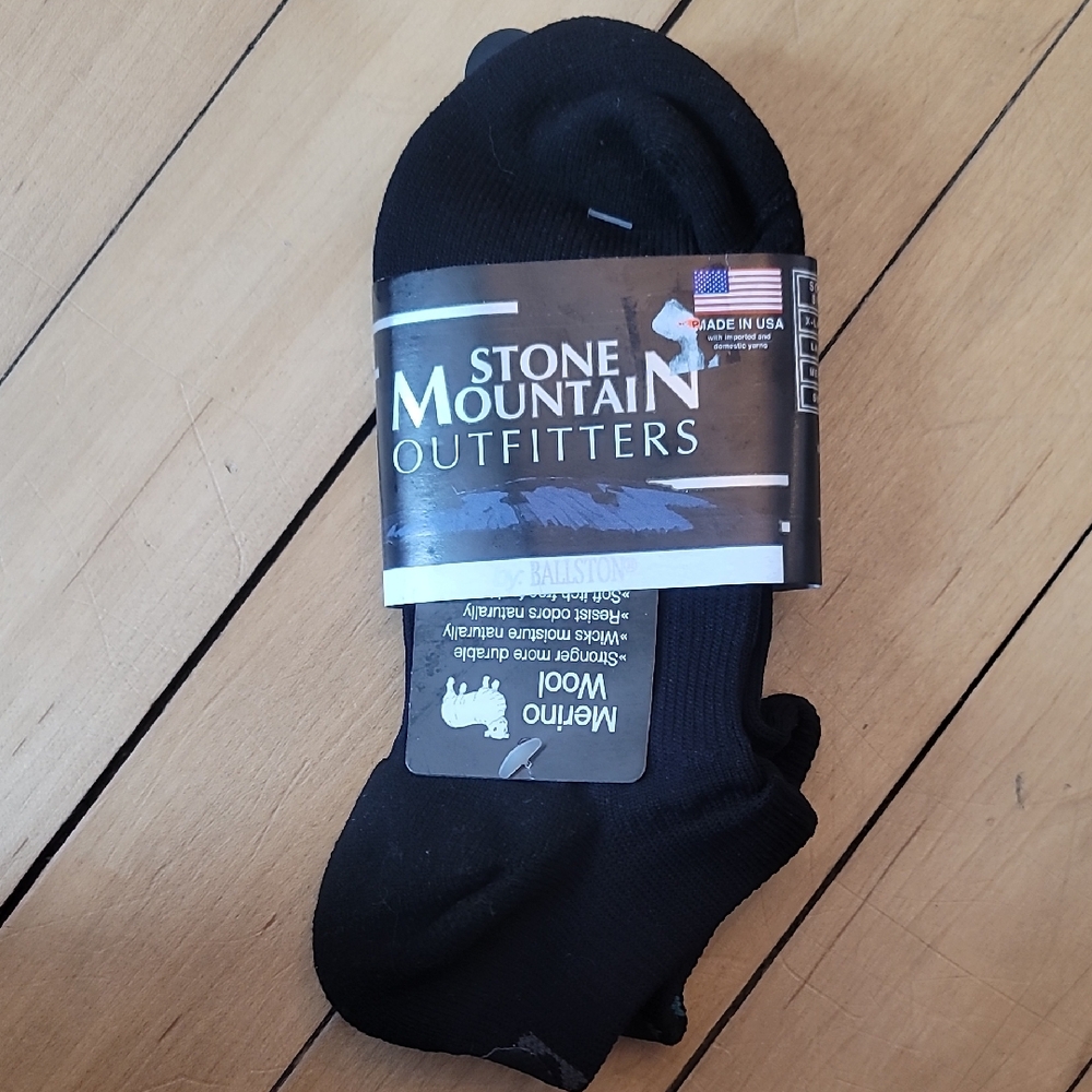 Stone Mountain Outfitters Black Merino Wool Casual Socks